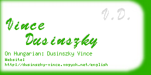 vince dusinszky business card